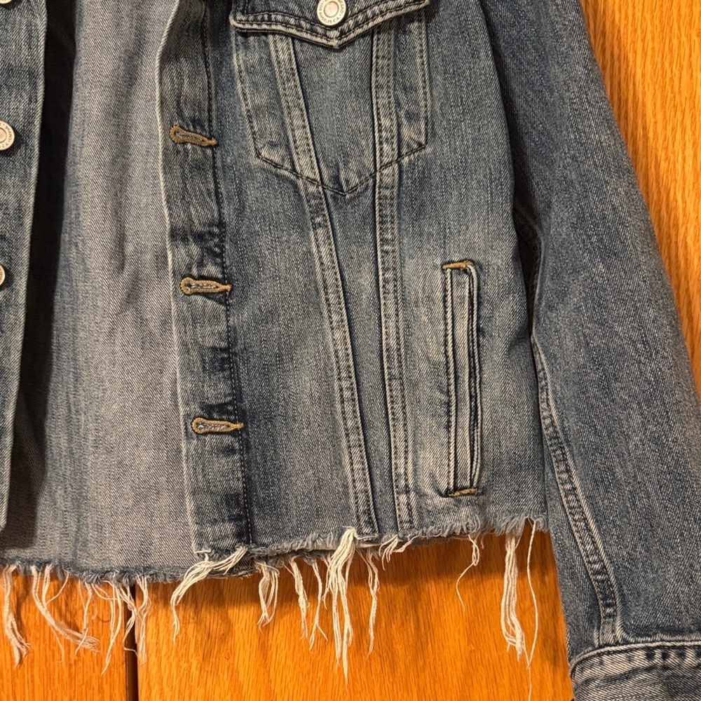 Lucky Brand Distressed Blue Jean Jacket - Picture 3 of 7
